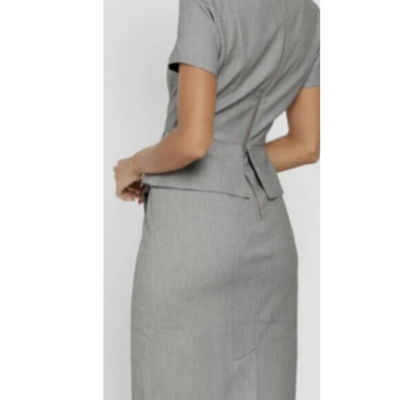 TED BAKER Black White Textured Asymmetric Dress (10-12) - Picture 2 of 8